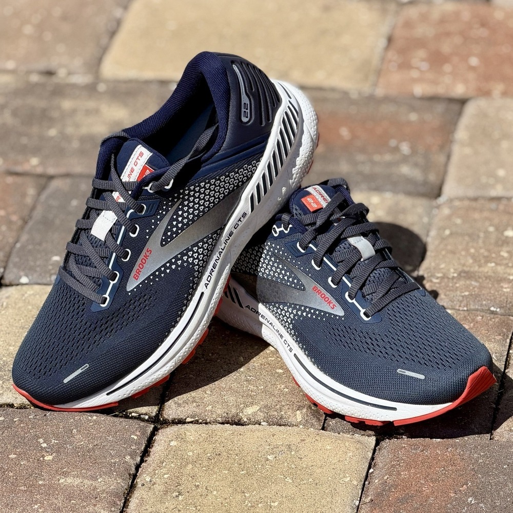 Brooks Adrenaline GTS 22 Men's Size 8.5 2E (Wide) Running Shoes Navy Gray